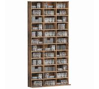 HOMCOM DVD CD Media Storage Rack, Video Display Unit, Oak Tone - Rustic Brown
