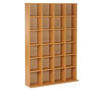 Media Storage Shelf Beech 130.5cmH x 89cmW E1 Particleboard Adjustable 24-Slot