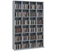 Media Storage Shelf Cement Grey 89x20x130.5cm Particleboard 4-Unit Adjustable XL