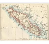 Media Storehouse 1870s Vancouver Island Map Print, British Columbia, Canada - Print 10"x8" (25x20cm) (5879572)
