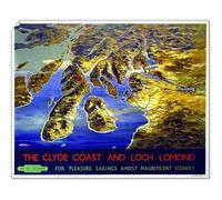 Media Storehouse 1955 BR Print: Loch Lomond and Clyde Coast Railway Map - Print 10"x8" (25x20cm) (10006850)