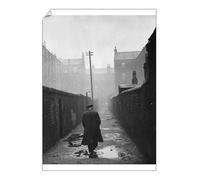 Media Storehouse A2 Poster of A man walking through a backstreet of the Gorbals area of Glasgow (11675126)