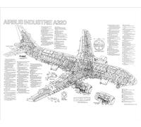 Media Storehouse Airbus A320-100 Cutaway Poster Print - Print 10"x8" (25x20cm) (1569799)