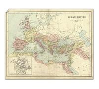 Media Storehouse Antique Map of the Roman Empire with Detail on Rome, 18th Century Art Print - Print 10"x8" (25x20cm) (14549469)