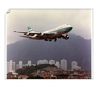 Media Storehouse Boeing 747 over Kai Tak Airport, Hong Kong Print - Print 10"x8" (25x20cm) (9906243)