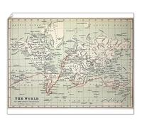 Media Storehouse Darwin's Beagle Voyage Map 1890 Coloured Print - Print 10"x8" (25x20cm) (6318881)