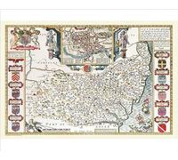 Media Storehouse Facsimile Print of Suffolk 1611 County Map by John Speed - Print 10"x8" (25x20cm) (20347755)