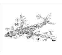 Media Storehouse FlightGlobal Print Airbus A330-200 Cutaway Poster - Print 10"x8" (25x20cm) (1570857)