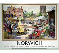 Media Storehouse LNER Norwich - The Flower Market Print, 1923-1947 - Print 10"x8" (25x20cm) (10015991)