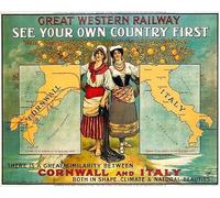 Media Storehouse See Your Own Country First 1907 GWR Print: Cornwall vs Italy - Print 10"x8" (25x20cm) (39483221)
