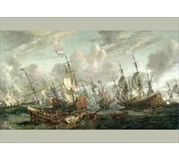 Media Storehouse The Four Days Battle Print, 1666 by Abraham Storck - Poster Print A2 (59.4 x 42cm) (23213570)