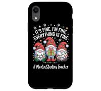 Media Studies Teacher Gnome Everything Is Fine Christmas Case for iPhone XR