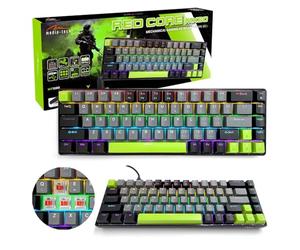 media-tech Mechanical Gaming Keyboard 60 Red Core MX60 with Red RGB switches, 19 Anti-ghosting effects, 25 Keys, 68 Compact keys, USB-C for PC Gaming and e-Sports.