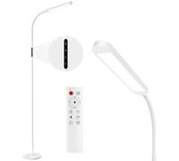 MediAcous LED Floor Lamp, 12W Floor Standing Lamp with 5 Color Temperature & 5 Brightness, Reading Lamp Floor Standing, Dimmable Floor Lamp for Living Room, Bedroom, Office, 1H Timer, Memory Function