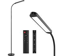 MediAcous LED Floor Lamp, 12W Floor Standing Lamp with 5 Color Temperature & 5 Brightness, Reading Lamp Floor Standing, Dimmable Floor Lamp for Living Room, Bedroom, Office, 1H Timer, Memory Function