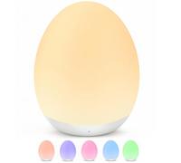 MediAcous Night Light for Kids, Baby Egg Light for Nursery, 7 Colors Changing & Stepless Dimming, Rechargeable Night Lights with a 1-Hour Timer & Touch Control, Soft Silicone