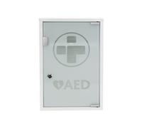 Mediana AED Metal Wall Cabinet with Glass Door & Alarm Lockable Large