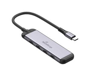 MediaRange 4-Port USB-C Hub 3X USB-C 3.2 Gen 1 5Gbit/s 100W PD Pass-Through | 3 x USB-C data, 5 Gbit/s, 100 W PD pass-through, 8 cm cable, aluminium