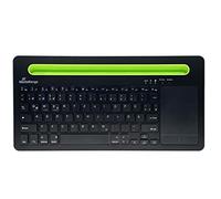 MediaRange, Bluetooth, compact multi-pairing wireless keyboard with 78 keys and touchpad, QWERTZ (DE/AT/CH) keyboard layout, black/green