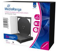 MEDIARANGE BOX31-2 CD Empty Case for 2 Discs 10.4 mm Pack of 5 Black Tray