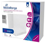MEDIARANGE BOX31 T-2 - Black Single CD Jewel Case, Holds 2 Disks Clear (Pack of