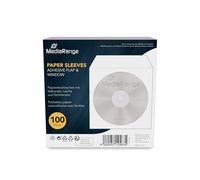 MediaRange BOX62 CD Paper wrappers (100) adhesive flap + window