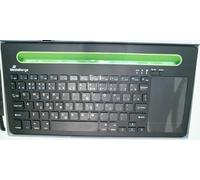 MediaRange Compact Multi-Pairing Wireless Keyboard with 78 Keys and Touchpad, QWERTY (GR) Keyboard Layout, Black/Green