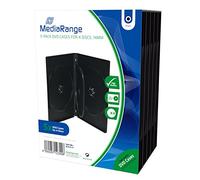 MediaRange DVD Case for 4 Discs 14 mm Black Pack of 5