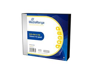 MediaRange DVD+RW MR449 4x Write Speed, Rewritable 4.7 GB 120 min Pack of 5 in Slim Case
