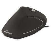 MediaRange Ergonomic 6-button mouse with optical sensor for left-handed users, wired, black