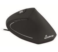 MediaRange ergonomic 6-button mouse with optical sensor for right handers, wired, black