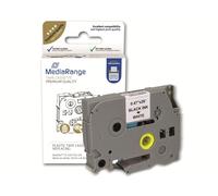 MediaRange Plastic Label Tape Cartridge for Brother TZ-231/TZe-231, Permanent Adhesive, 12 mm, 8 m, Laminated, Black on White