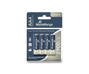 MediaRange Lithium Batteries, AA aa| fr6|1.5 V Pack of 4