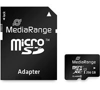 MediaRange Micro SDXC Memory Card with SD Adapter 256GB - Speed Class 10, Read Speed up to 80 MB/s, External Data Storage for Mobile Devices such as Digital Cameras or Smartphones