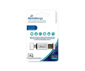 MediaRange MR930 OTG USB Stick 8GB USB mobile 2IN1 silver