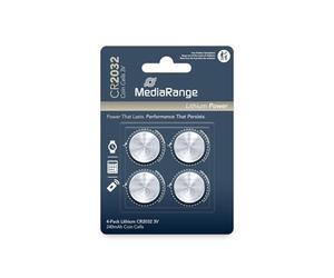 MediaRange MRBAT132 Blister Lithium CR2032 3 V Button Cell Pack of 4)