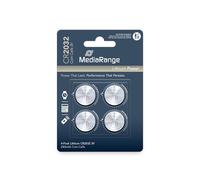 MediaRange MRBAT132 Blister Lithium CR2032 3 V Button Cell Pack of 4) | 4 Pack | Long Lasting Energy | 0% Cadmium & Mercury