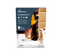 MediaRange MRINK149 Labels 70x37mm White 1200 Pieces Universal Strong Adhesion