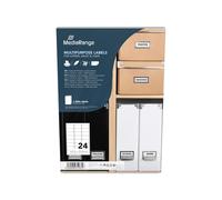 MediaRange MRINK150 Labels 63.5x33.9mm White 1200 Pieces Universal Strong Adhesi