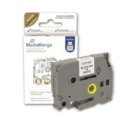 MediaRange Plastic Label Tape Cartridge for/Replaces Brother TZ-211 / TZe-211 Permanent Adhesive 6 mm 8 m Laminated Black on White