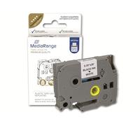 MediaRange Plastic Label Tape Cartridge for/Replaces Brother TZ-221 / TZe-221 Permanent Adhesive 9 mm 8 m Laminated Black on White