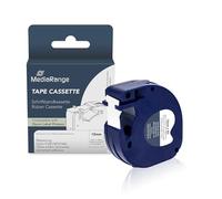 MEDIARANGE Plastic Label Tape Cassette, For/Replaces Dymo 91221/S0721660, Permanent Adhesive, 12 mm, 4 m, Laminated, Black on White