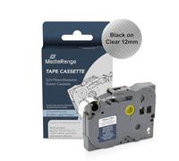 MEDIARANGE Plastic Tape Cassette for/s Brother TZ-131/TZe-131 Permanent Adhesive 12 mm 8 m Laminated Black on Transparent