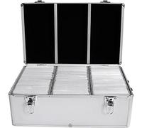 MediaRange Silver Aluminium 500 Disc Storage Case with Hanging Pockets, silver, Single
