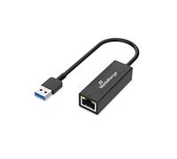MediaRange USB-A Network Adapter with RJ45 Port 10/100/1000 Mbps 20cm Black