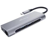 MediaRange USB Type-C Hub 7-In-1 Multiport Adapter for USB-C Devices Silver MRCS