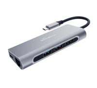MediaRange USB Type-C Hub 7-In-1 Multiport Adapter for USB-C Devices Silver MRCS