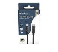 MediaRange USB Type C Cable Charge and Sync USB 3.0 5Gbit 60W Max 1.2m Black MRCS213