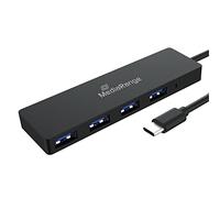 MediaRange USB Type-C auf USB 3.0 Verteiler 1:4, bus-powered, schwarz