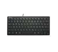 MEDIARANGE Wired compact keyboard with 78 ultra-flat keys, QWERTZ, black, MROS112